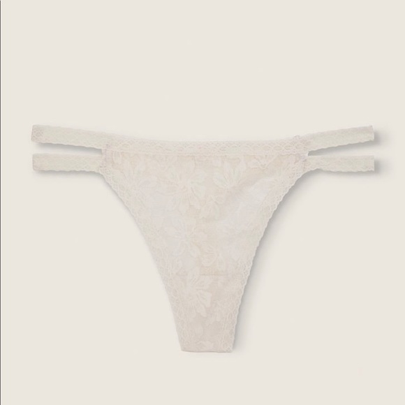 PINK LACE STRAPPY THONG (6 pair SIZE M) - Picture 3 of 7